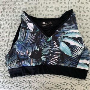 5 for $10 - Xersion Black Tropical Sports Bra
